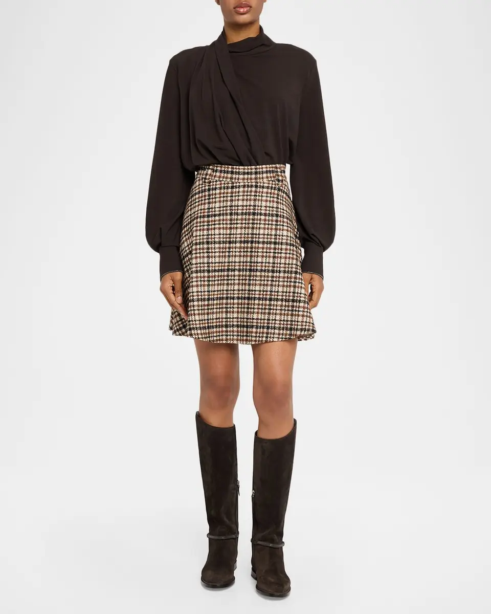 Brunello Cucinelli Turtleneck Draped Long-Sleeve Blouse | Thumbnail 2 Brunello Cucinelli Turtleneck Draped Long-Sleeve Blouse | Thumbnail 2