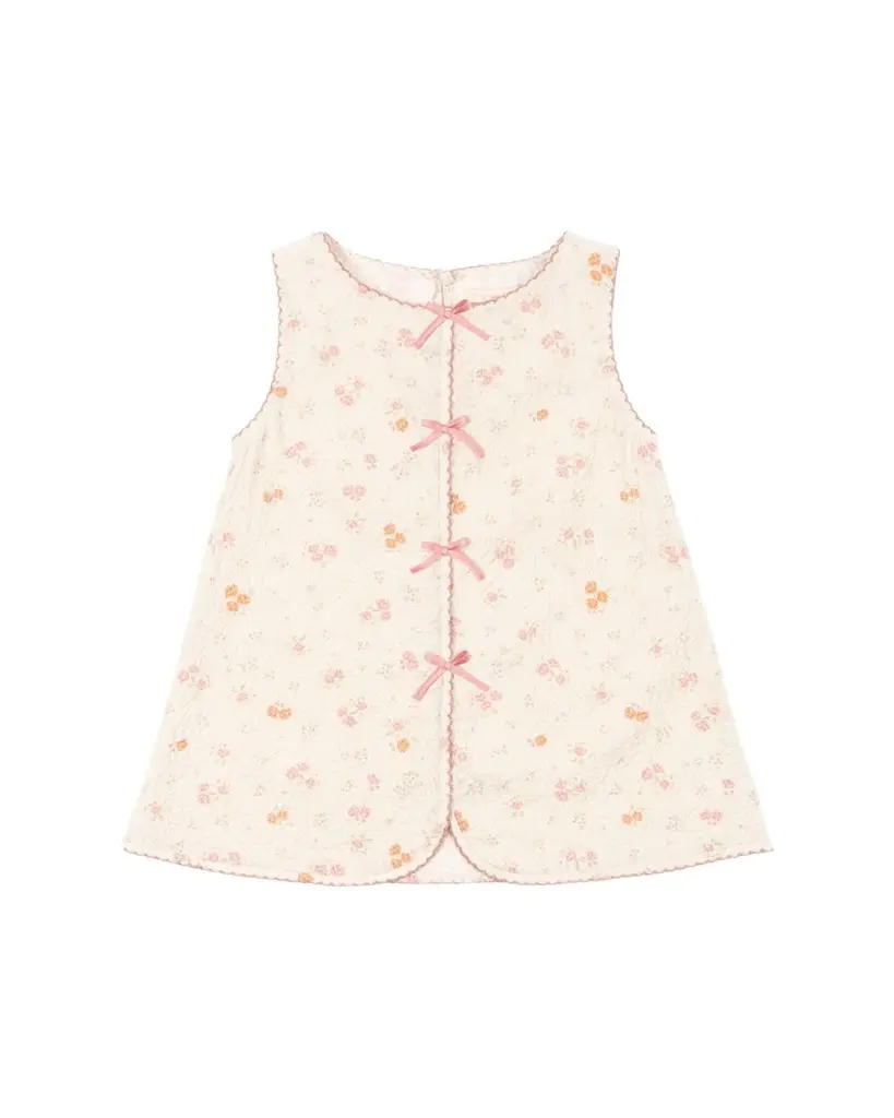 Konges Slojd Girl's Elin Sleeveless Floral Picot-Trim Dress, Size 18M-10 | Image 1 Konges Slojd Girl's Elin Sleeveless Floral Picot-Trim Dress, Size 18M-10 | Image 1