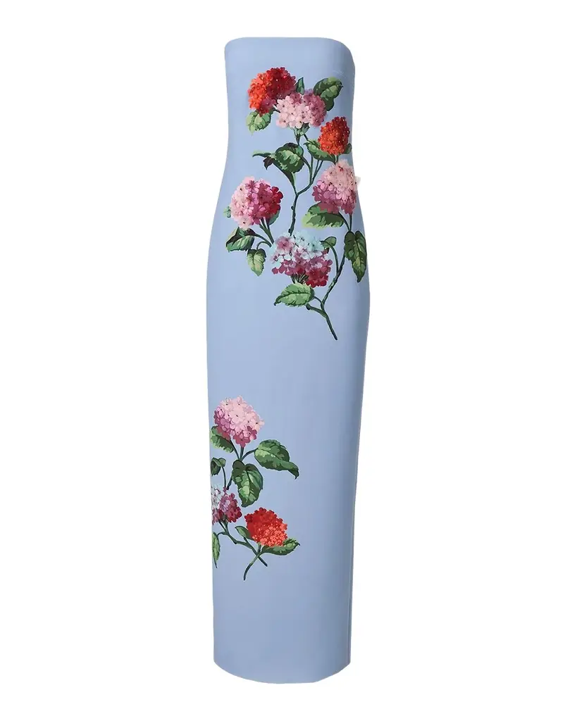 Carolina Herrera Strapless Floral-Print Column Gown | Image 1 Carolina Herrera Strapless Floral-Print Column Gown | Image 1