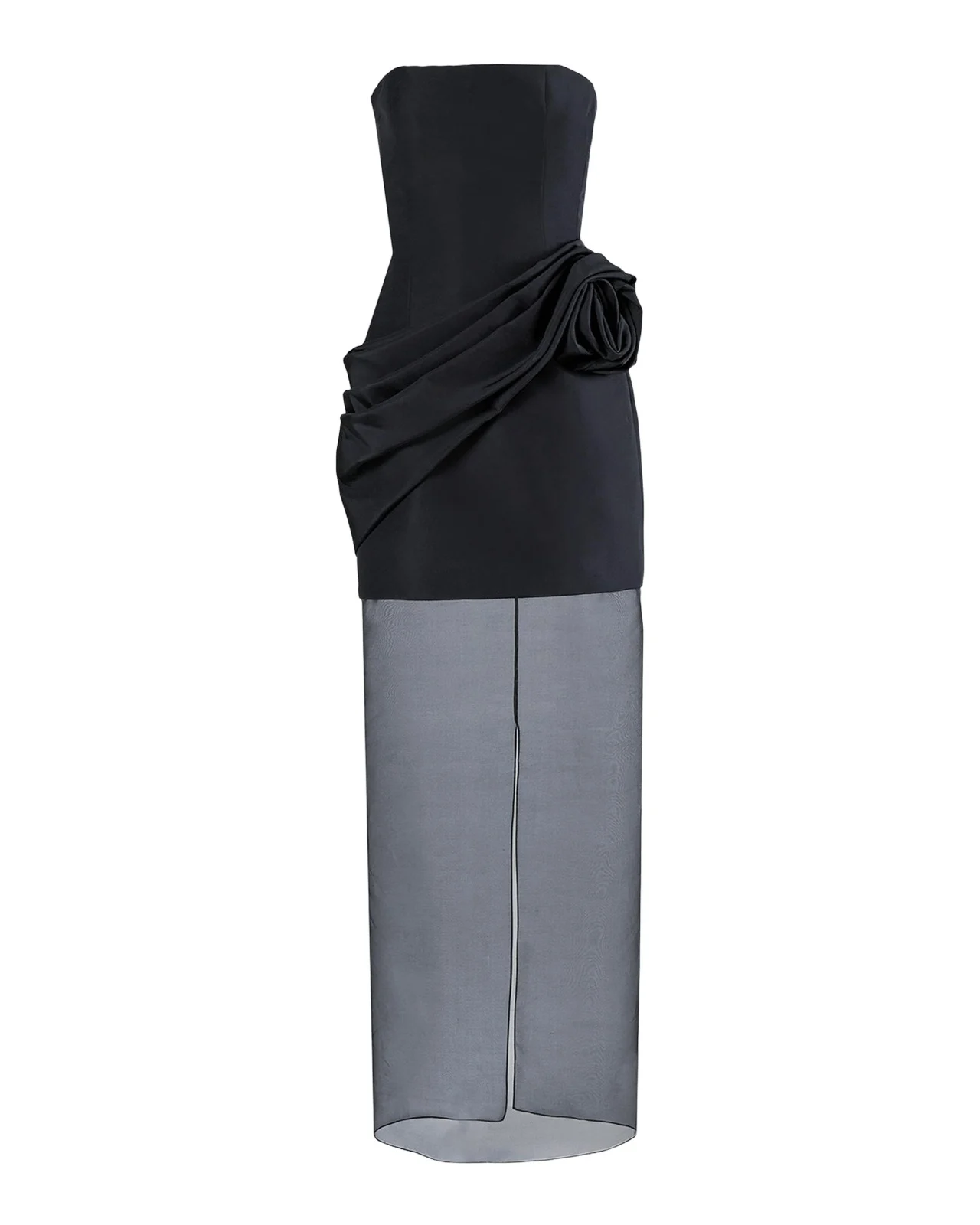 Rose Silk Sheer Hem Gown Rose Silk Sheer Hem Gown
