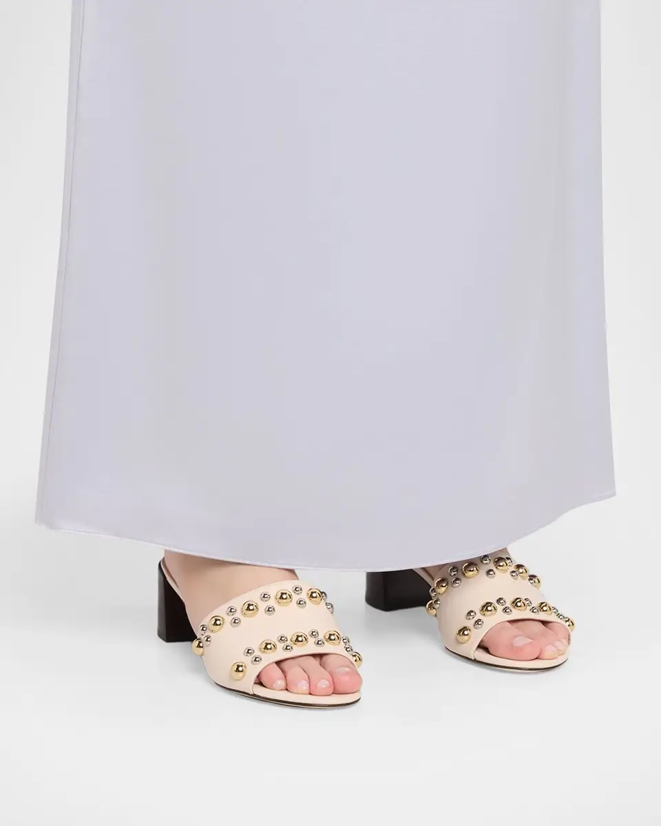 Stuart Weitzman 50mm Perry Embellished Leather Slide Sandals | Thumbnail 2 Stuart Weitzman 50mm Perry Embellished Leather Slide Sandals | Thumbnail 2