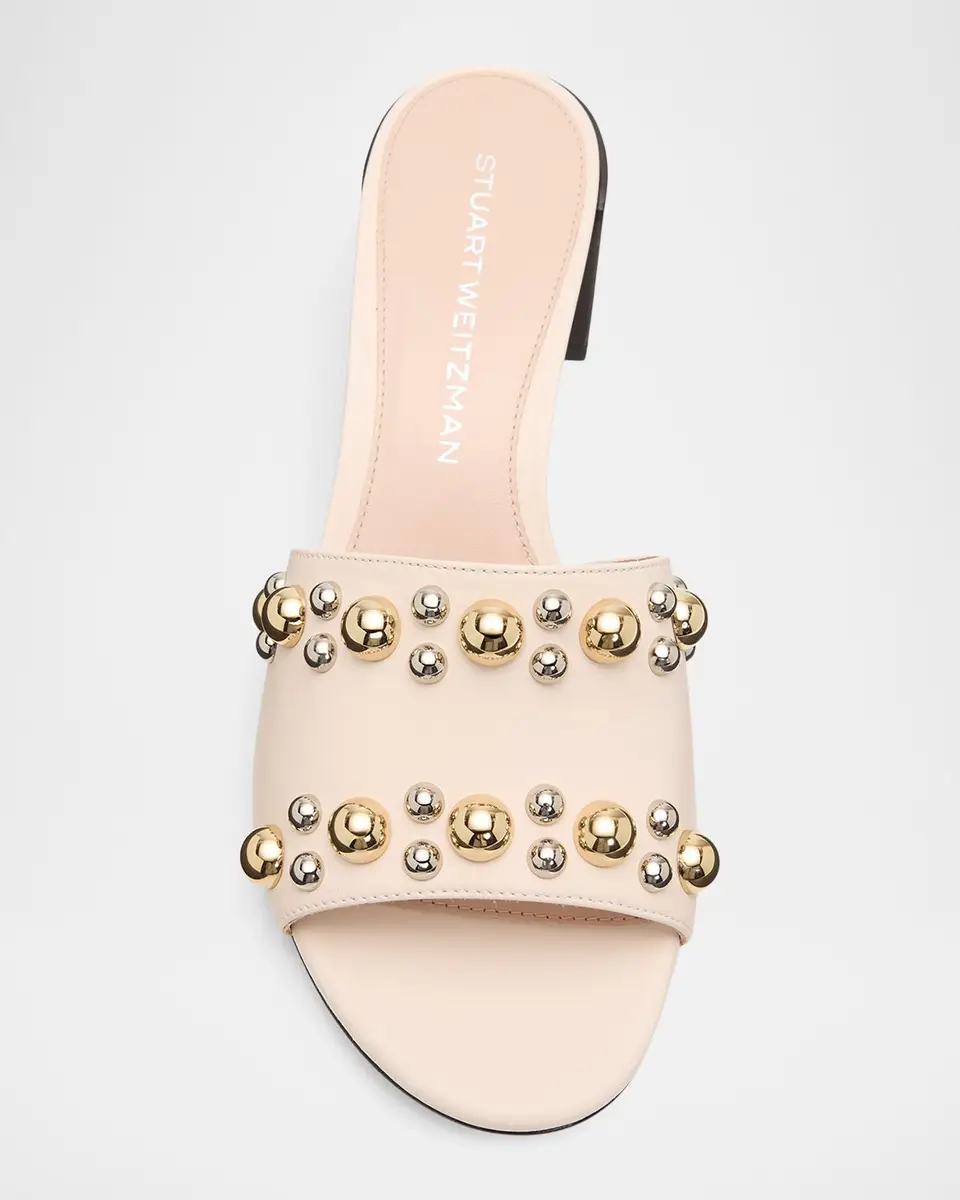 Stuart Weitzman 50mm Perry Embellished Leather Slide Sandals | Thumbnail 6 Stuart Weitzman 50mm Perry Embellished Leather Slide Sandals | Thumbnail 6