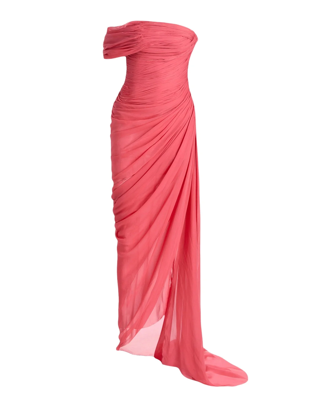 Off-The-Shoulder Draped Chiffon Gown Off-The-Shoulder Draped Chiffon Gown