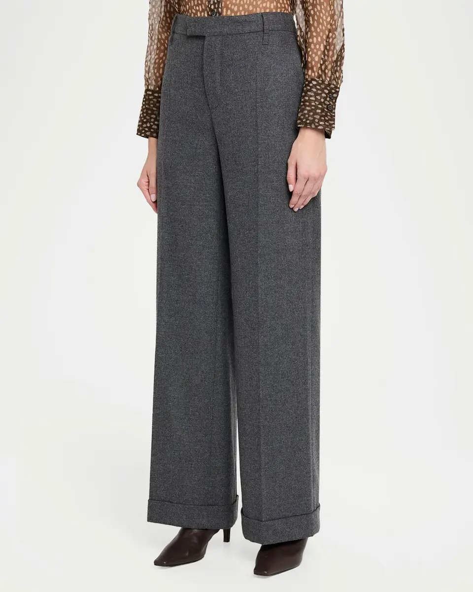 Brunello Cucinelli Cashmere-Wool Wide-Legs Trousers | Thumbnail 4 Brunello Cucinelli Cashmere-Wool Wide-Legs Trousers | Thumbnail 4