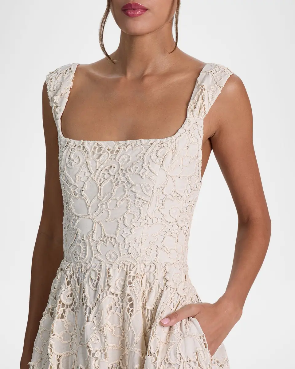 Alice + Olivia Esma Floral Embroidered Maxi Dress | Thumbnail 5 Alice + Olivia Esma Floral Embroidered Maxi Dress | Thumbnail 5