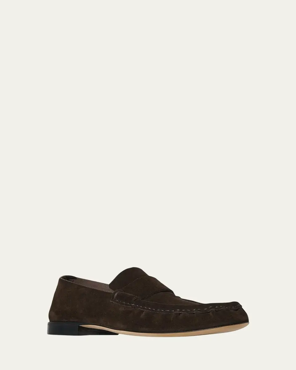 The Row Calf Suede Slip-On Loafers | Thumbnail 2 The Row Calf Suede Slip-On Loafers | Thumbnail 2