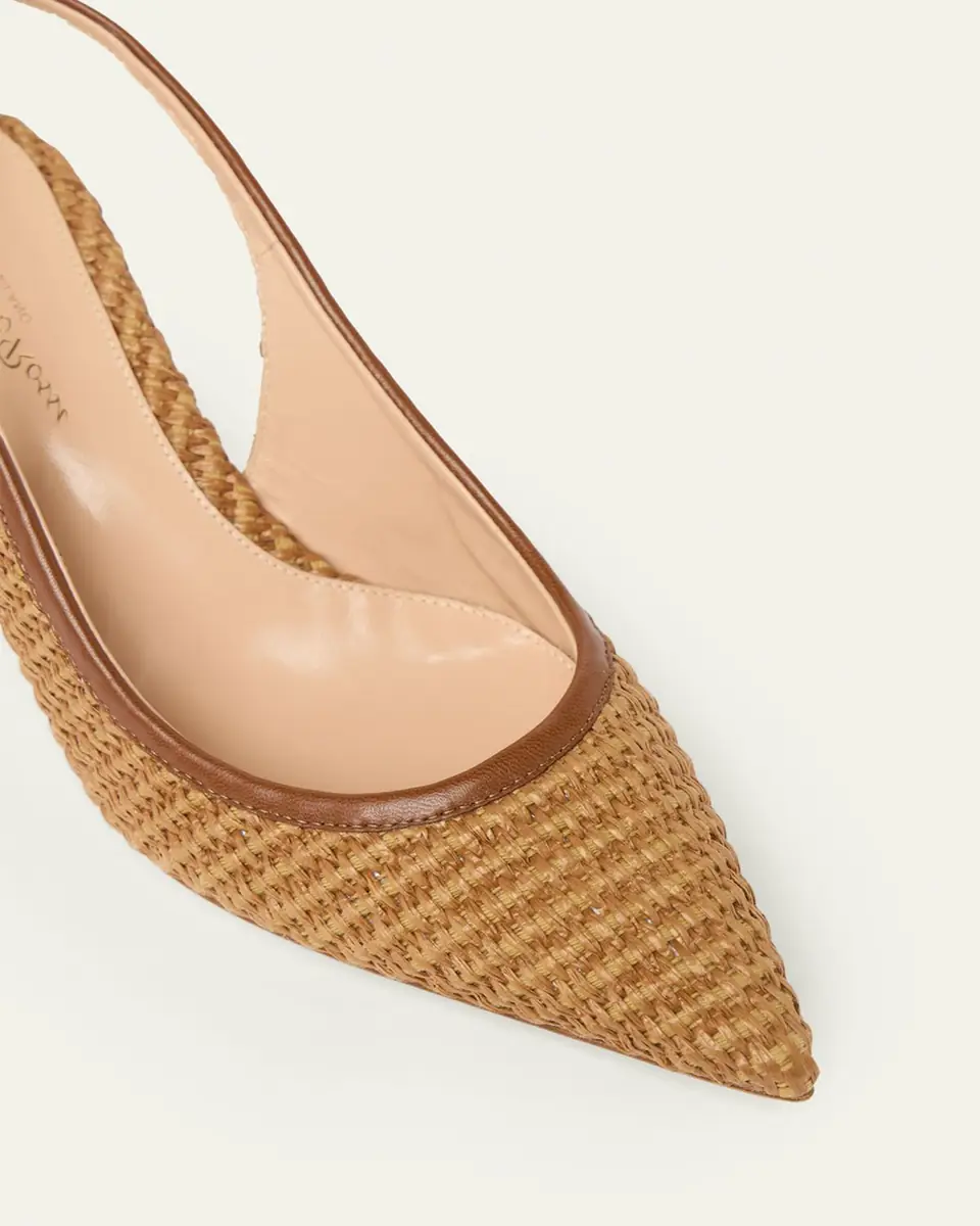 Gianvito Rossi Marbella Raffia Slingback Pumps | Thumbnail 3 Gianvito Rossi Marbella Raffia Slingback Pumps | Thumbnail 3