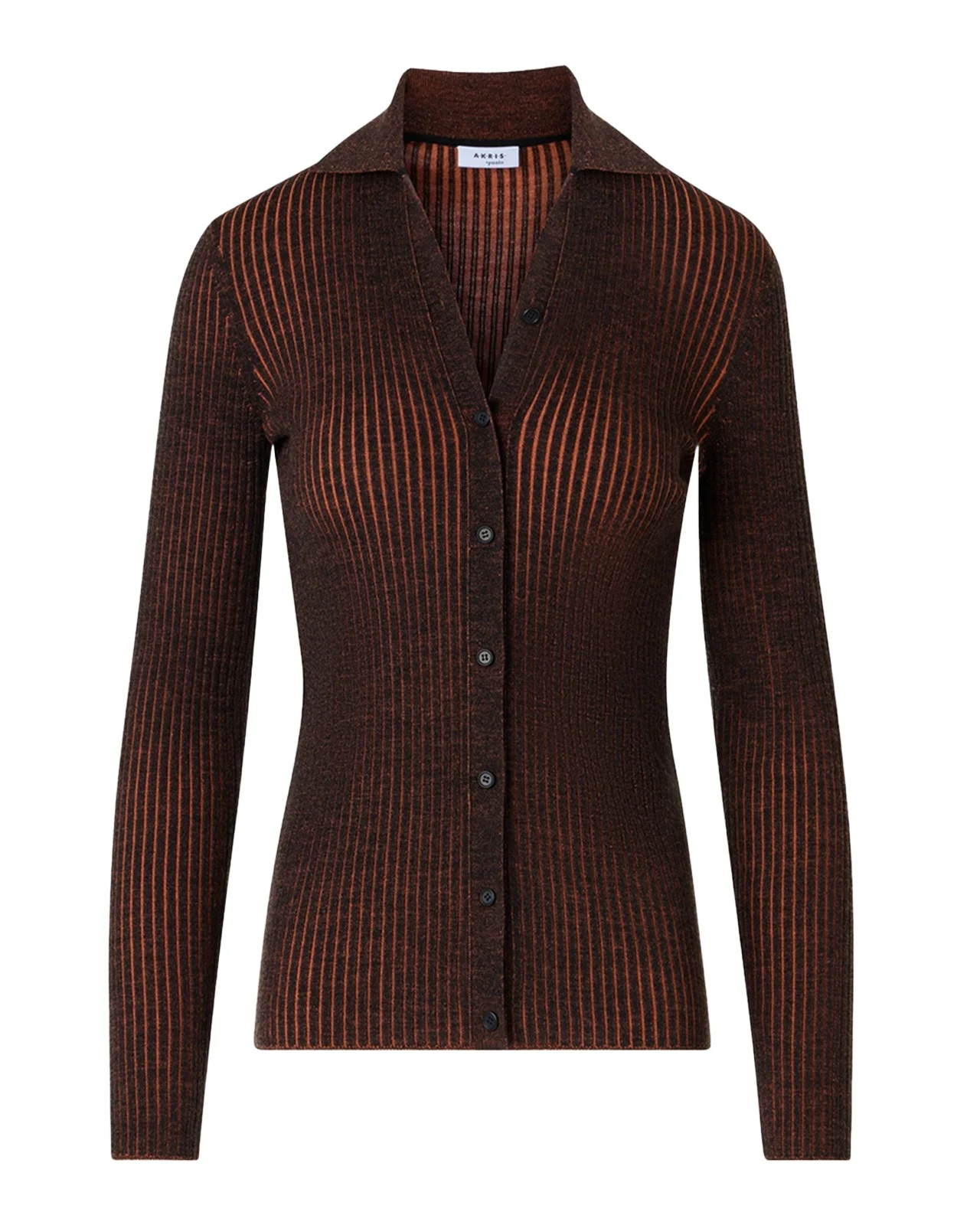 Two-Tone Ribbed Merino Cardigan Two-Tone Ribbed Merino Cardigan