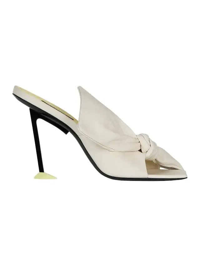 95mm Bow Leather Mule Sandals 95mm Bow Leather Mule Sandals