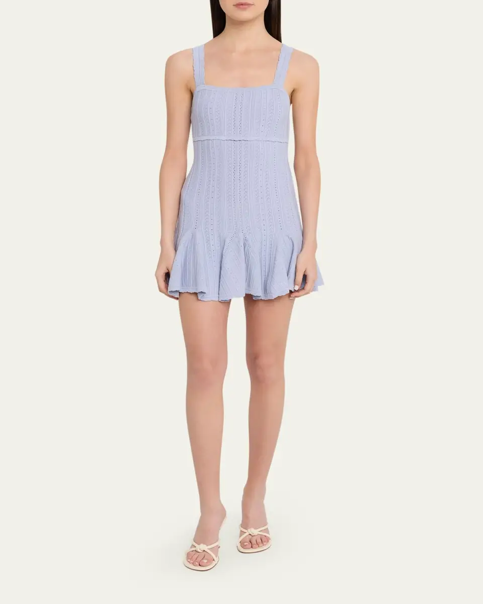 LoveShackFancy Tabatha Pointelle Knit Mini Dress | Thumbnail 2