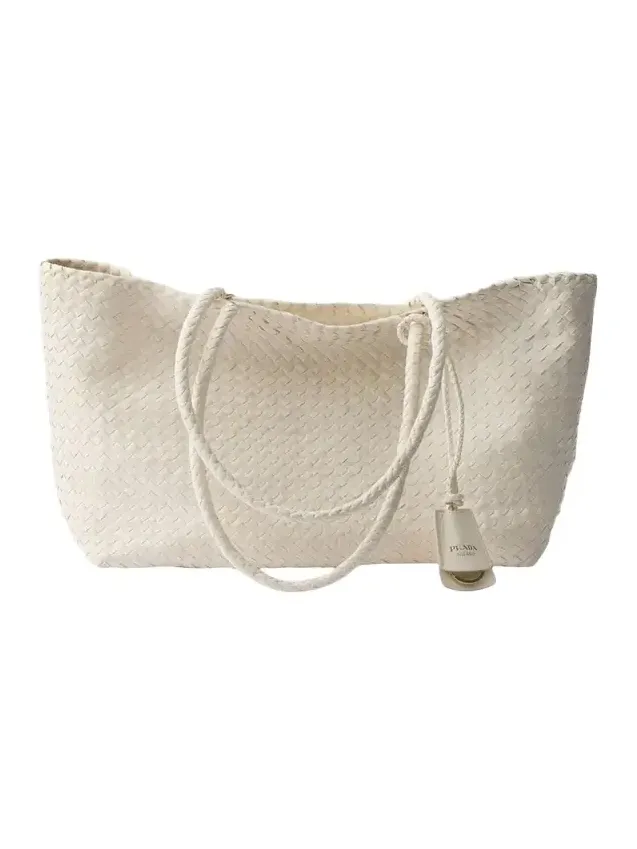 Madras Woven Leather Tote Bag Madras Woven Leather Tote Bag