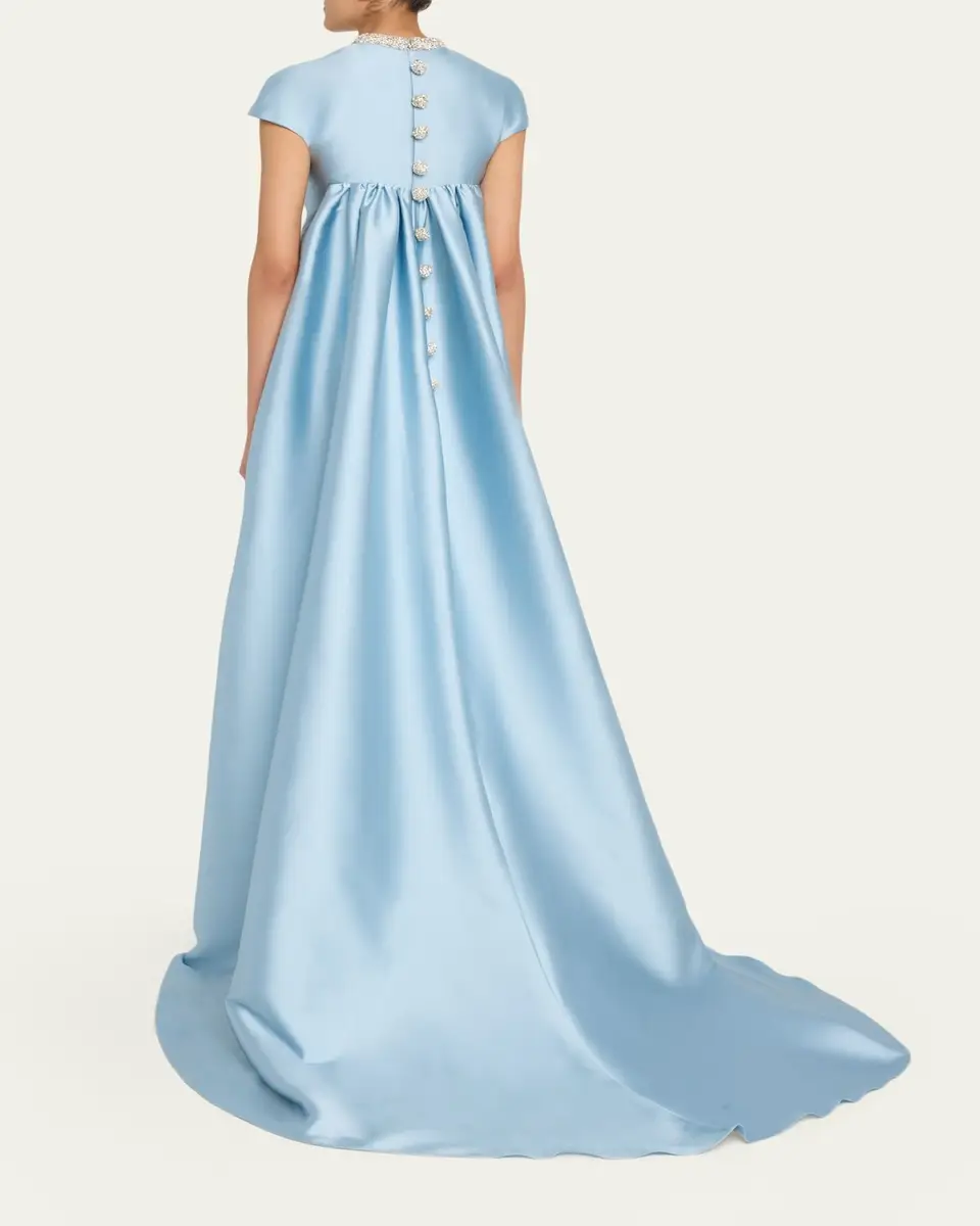 Atelier Prabal Gurung Naomi Crystal Button-Back Gown with Train | Thumbnail 3 Atelier Prabal Gurung Naomi Crystal Button-Back Gown with Train | Thumbnail 3