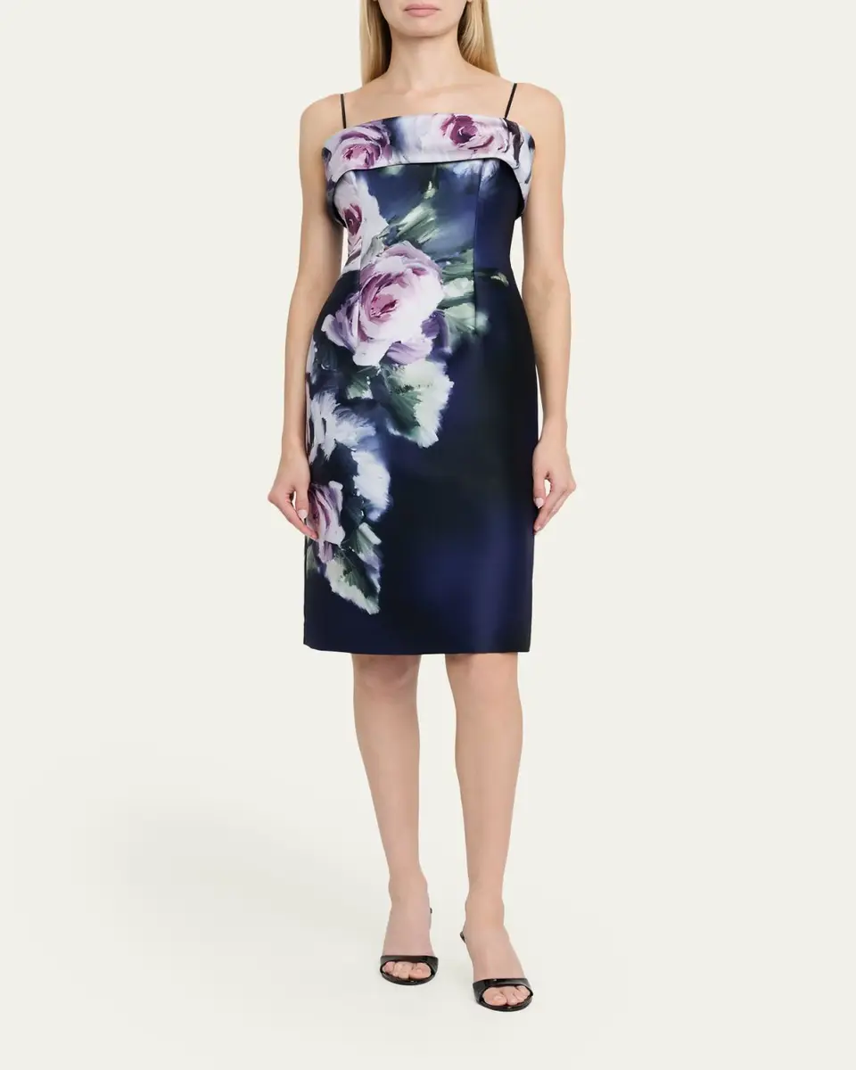 Rickie Freeman for Teri Jon Sleeveless Floral-Print Mikado Dress | Thumbnail 2 Rickie Freeman for Teri Jon Sleeveless Floral-Print Mikado Dress | Thumbnail 2