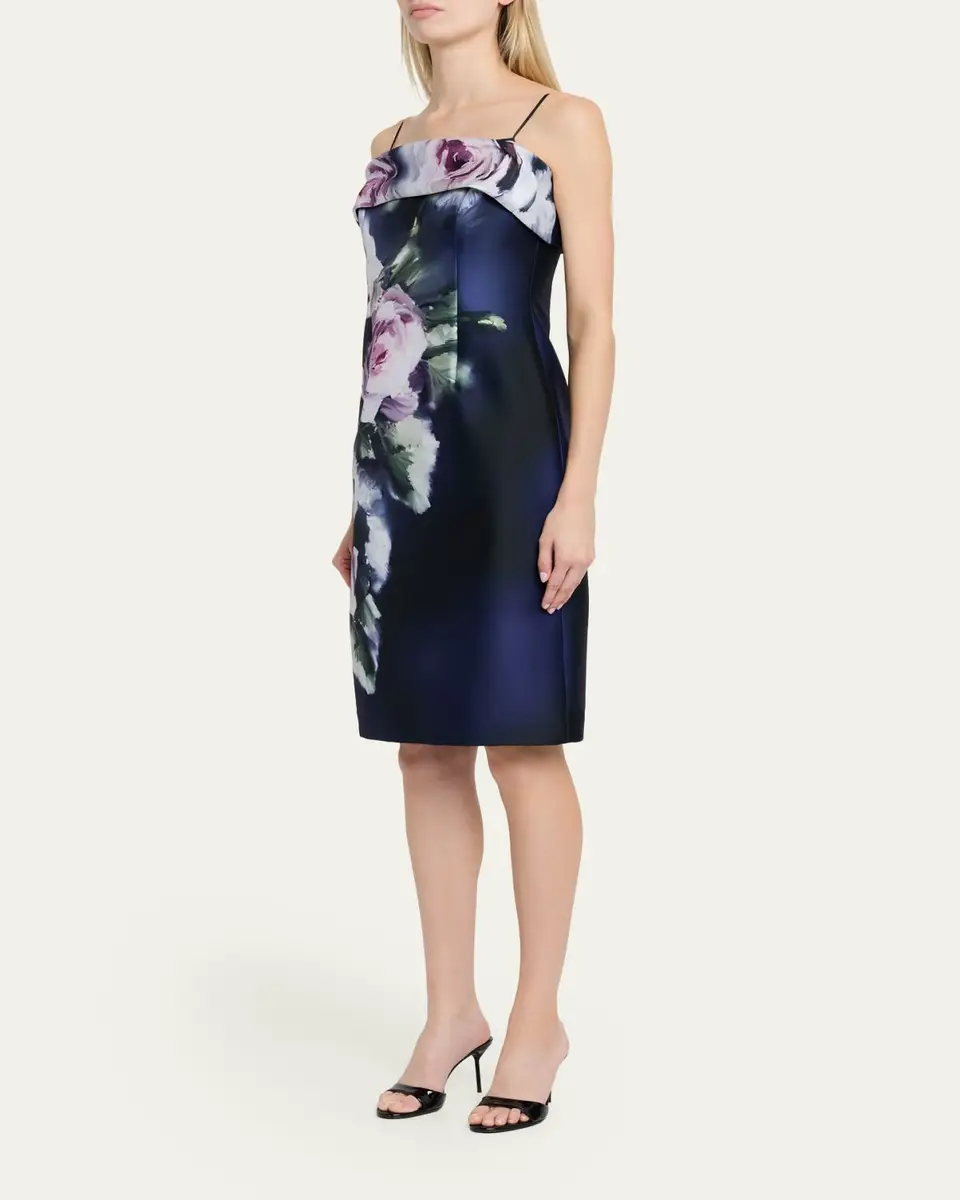 Rickie Freeman for Teri Jon Sleeveless Floral-Print Mikado Dress | Thumbnail 4 Rickie Freeman for Teri Jon Sleeveless Floral-Print Mikado Dress | Thumbnail 4