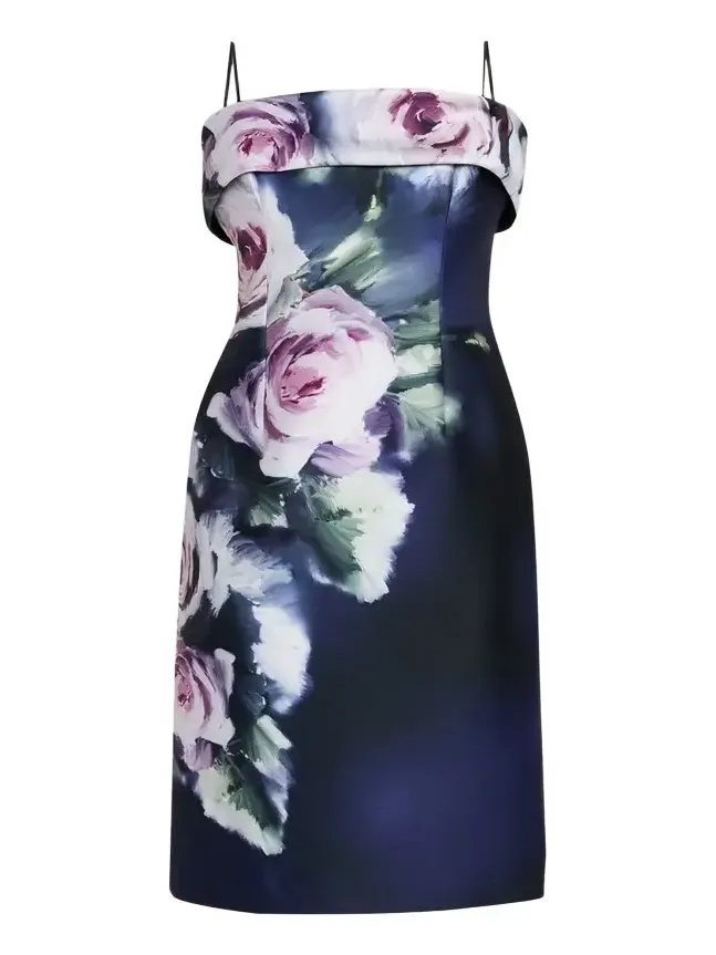 Sleeveless Floral-Print Mikado Dress Sleeveless Floral-Print Mikado Dress