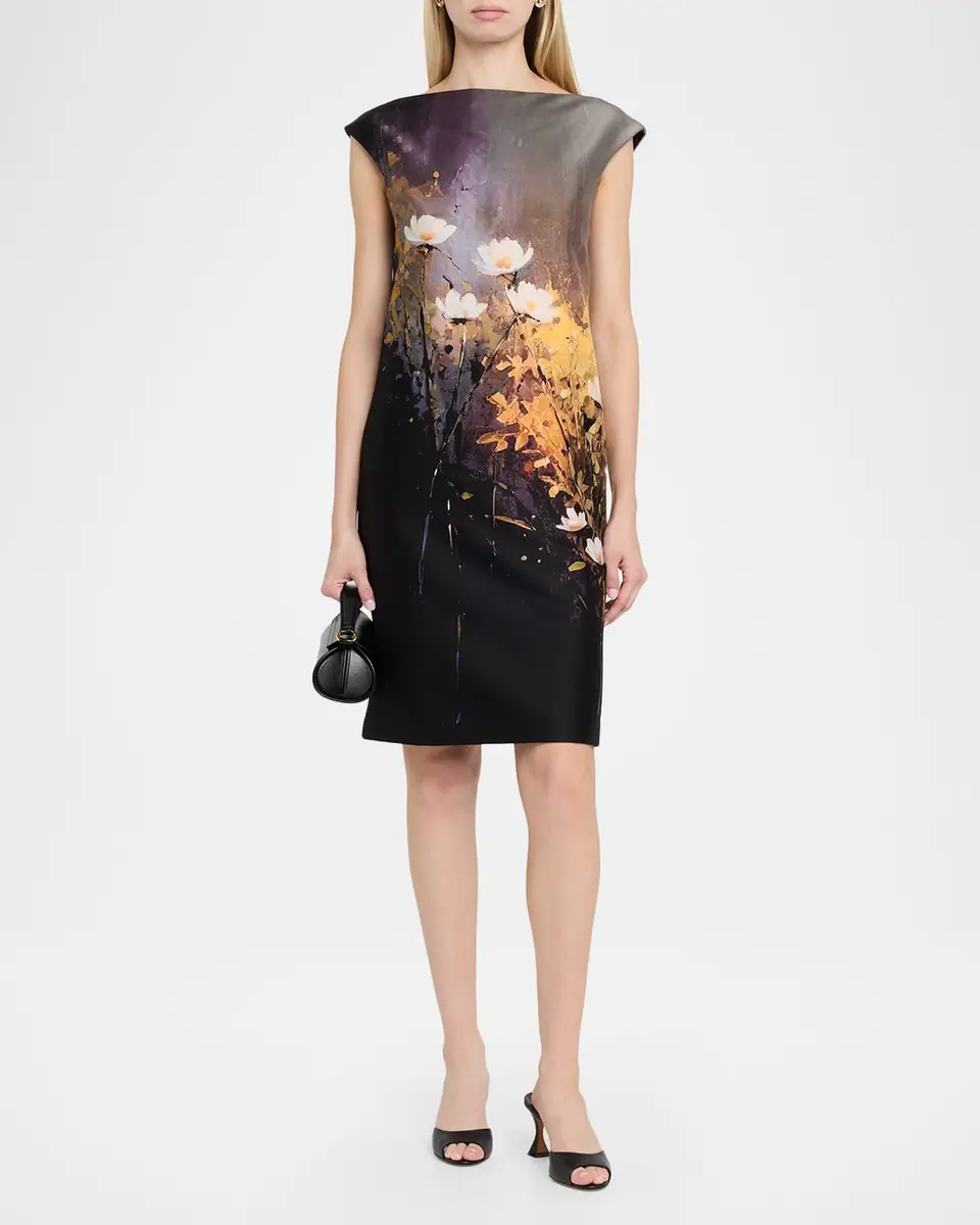 Rickie Freeman for Teri Jon Cap-Sleeve Floral Mikado Dress | Thumbnail 2 Rickie Freeman for Teri Jon Cap-Sleeve Floral Mikado Dress | Thumbnail 2