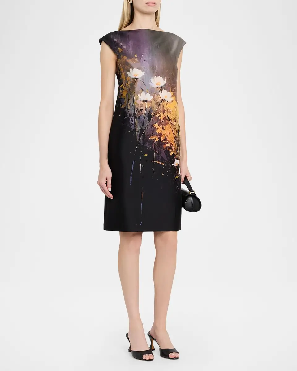 Rickie Freeman for Teri Jon Cap-Sleeve Floral Mikado Dress | Thumbnail 4 Rickie Freeman for Teri Jon Cap-Sleeve Floral Mikado Dress | Thumbnail 4