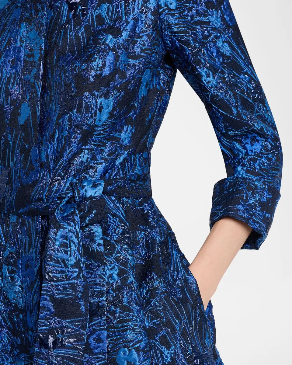 Rickie Freeman for Teri Jon Metallic Jacquard Organza Midi Shirtdress | Thumbnail 5 Rickie Freeman for Teri Jon Metallic Jacquard Organza Midi Shirtdress | Thumbnail 5
