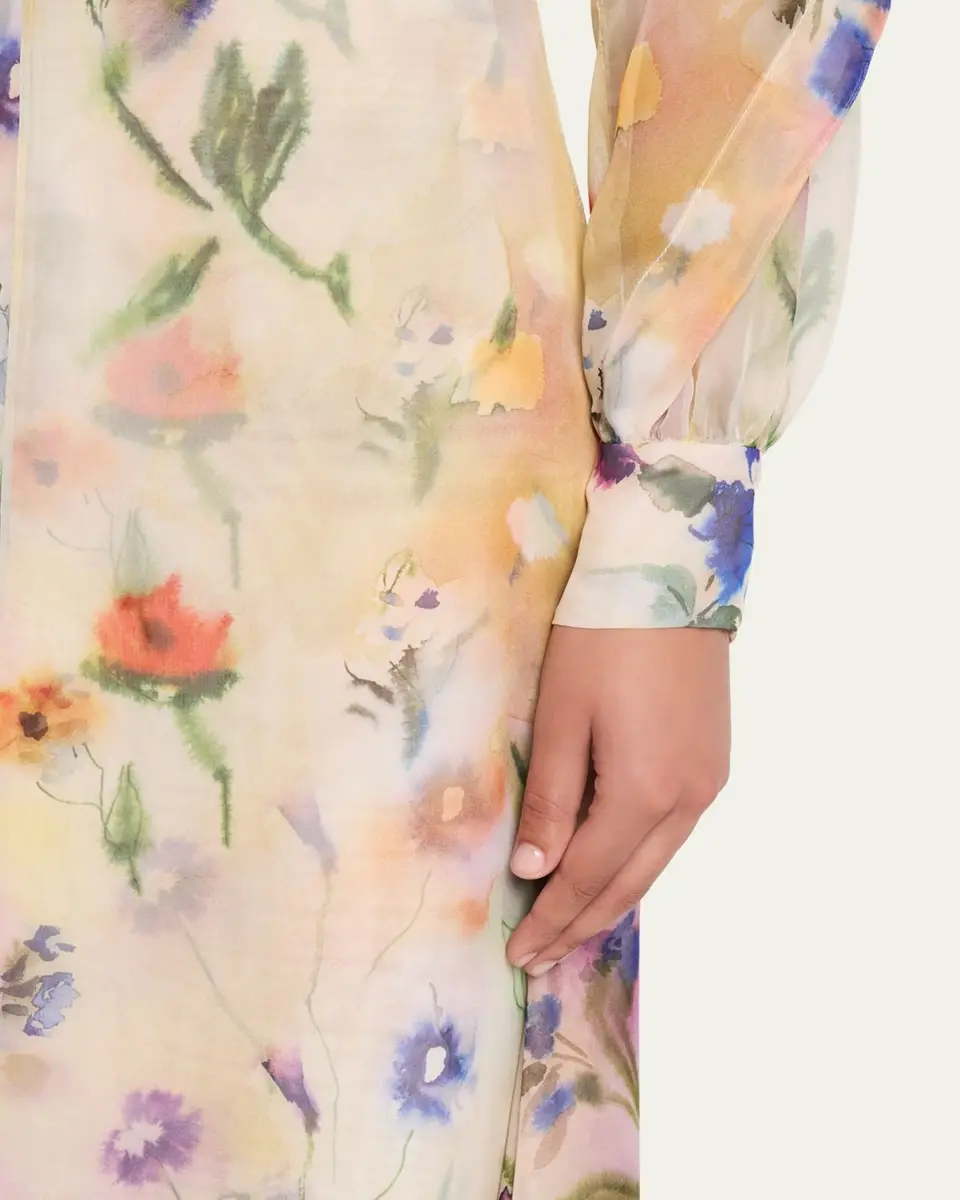 PRABAL GURUNG Floral-Print Handkerchief Hem Skirt | Thumbnail 5
