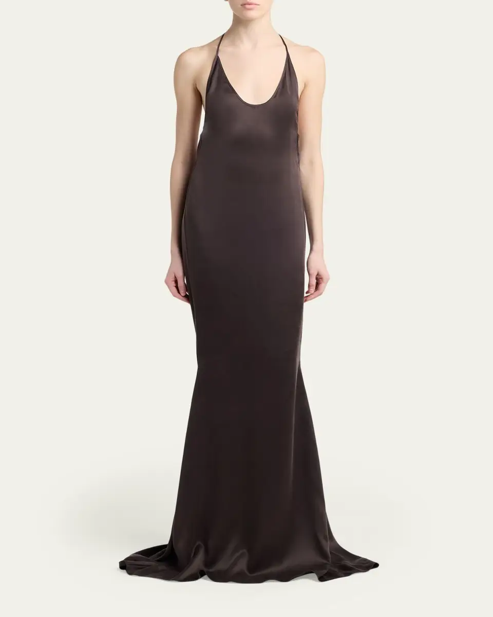 Tom Ford Draped Backless Satin Gown | Thumbnail 2