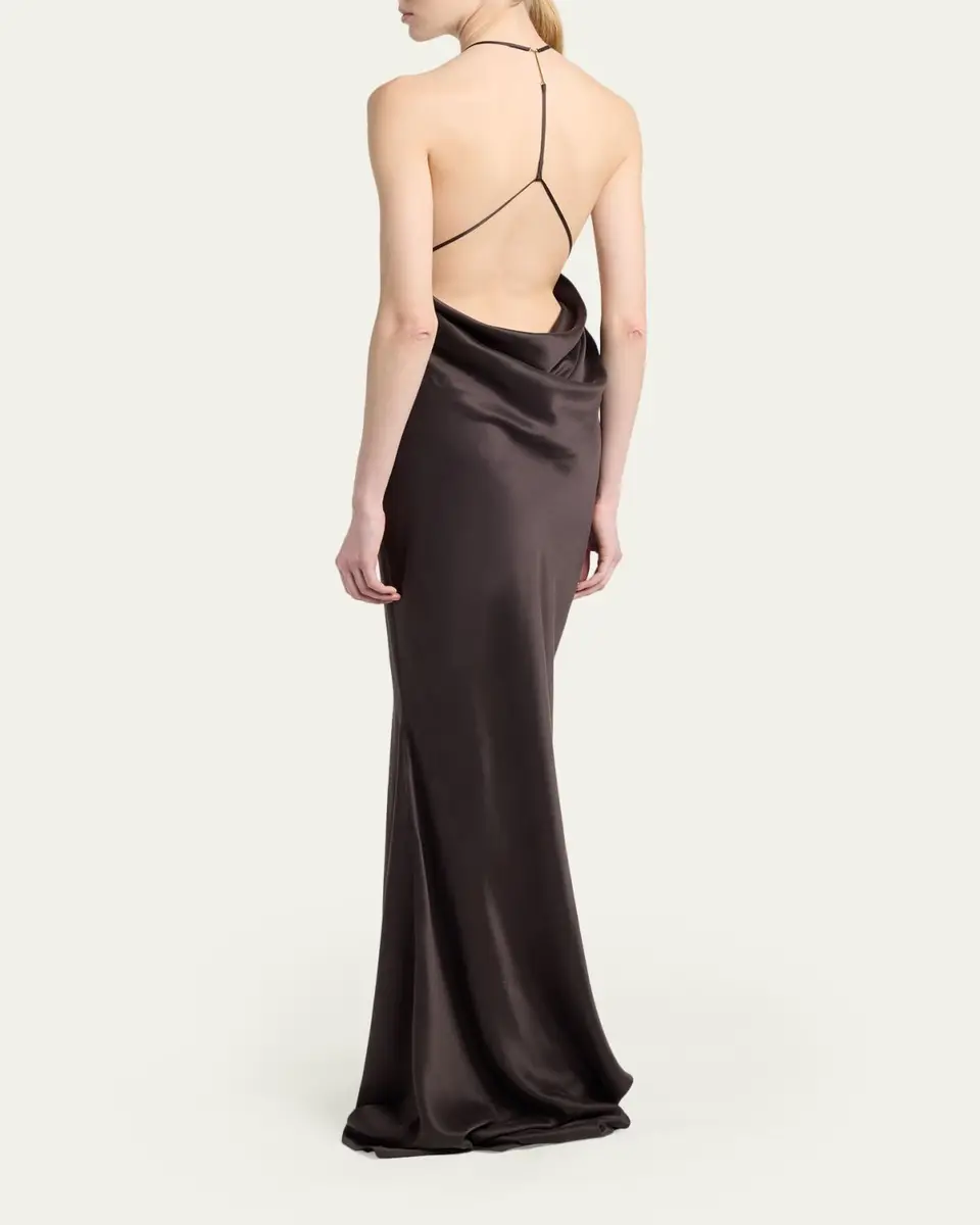 Tom Ford Draped Backless Satin Gown | Thumbnail 3
