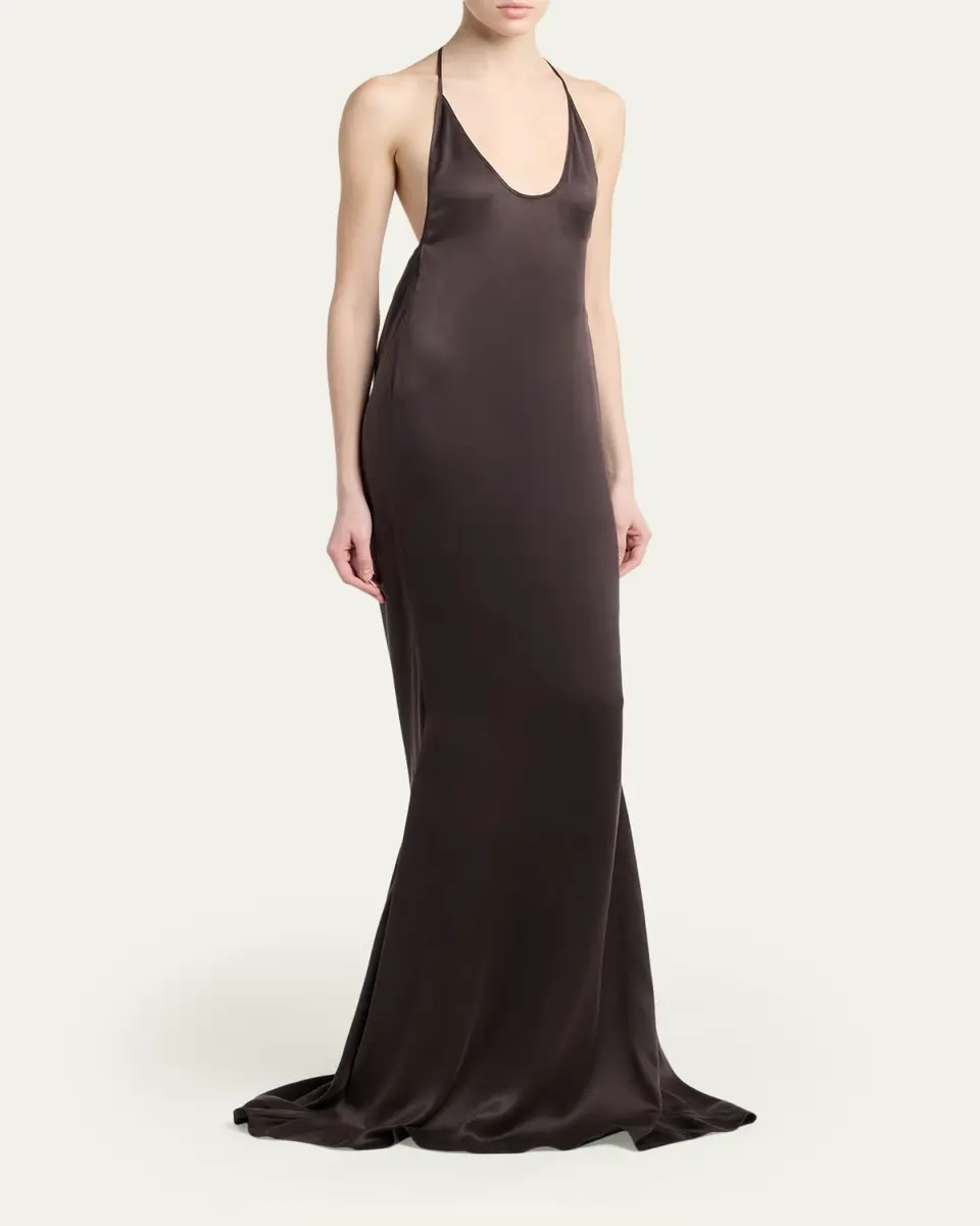 Tom Ford Draped Backless Satin Gown | Thumbnail 4