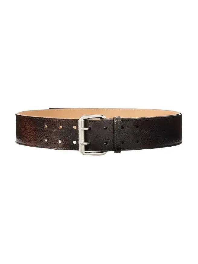 Distressed Double-Prong Long Belt