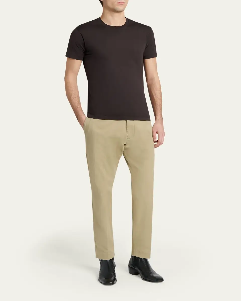 Tom Ford Men's Cotton and Silk Crewneck T-Shirt | Thumbnail 2