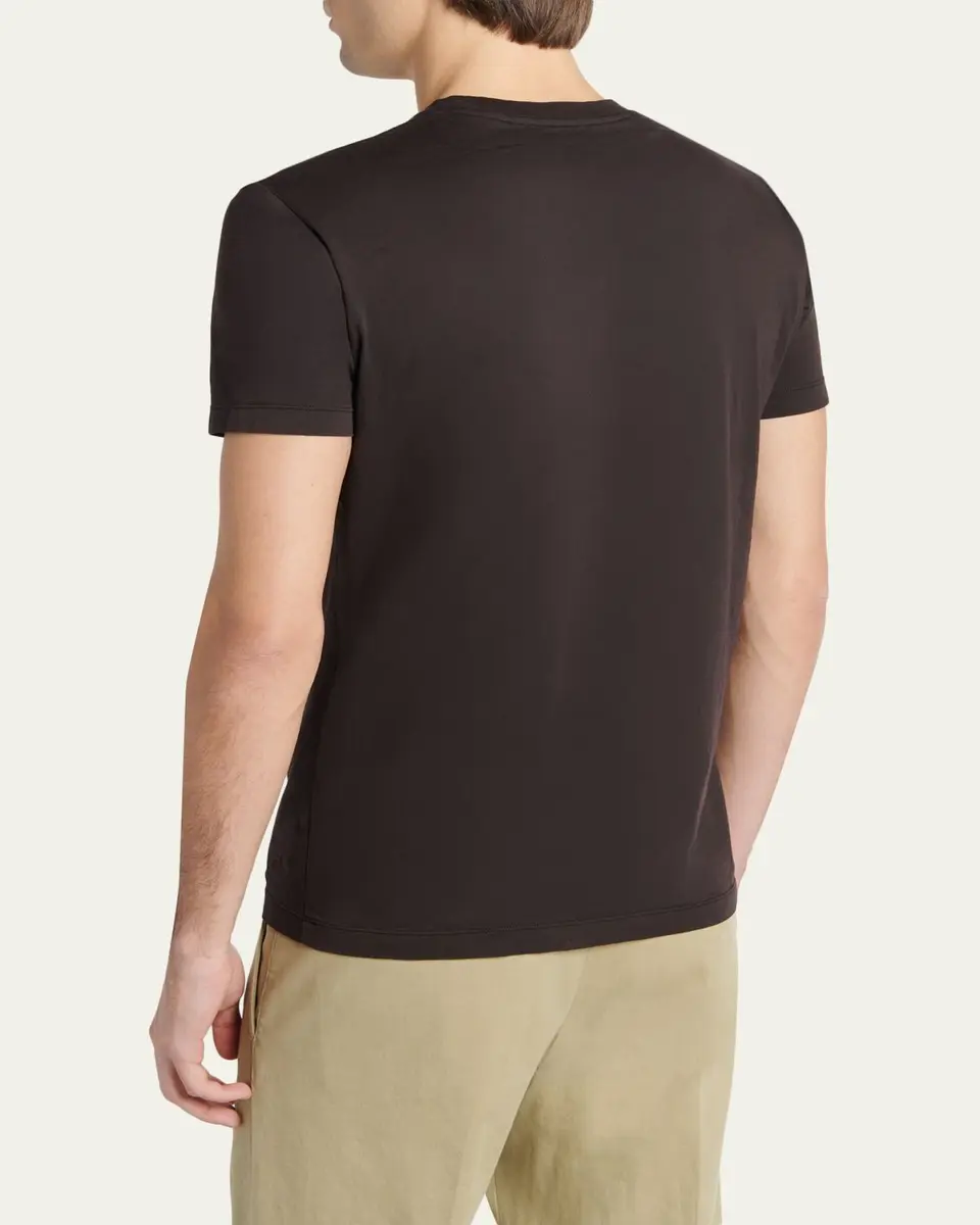 Tom Ford Men's Cotton and Silk Crewneck T-Shirt | Thumbnail 3