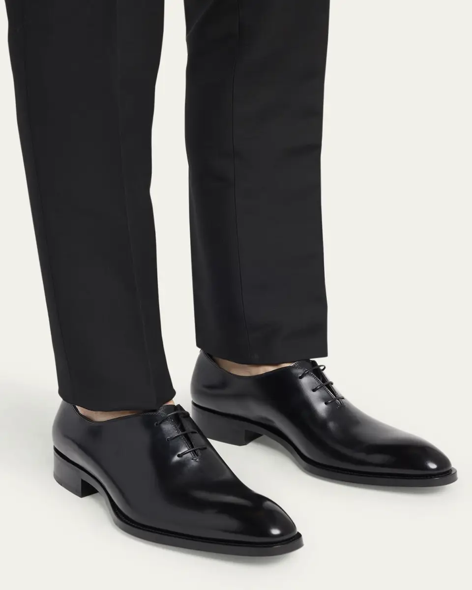 Tom Ford Men's Burnished Leather Oxfords | Thumbnail 2