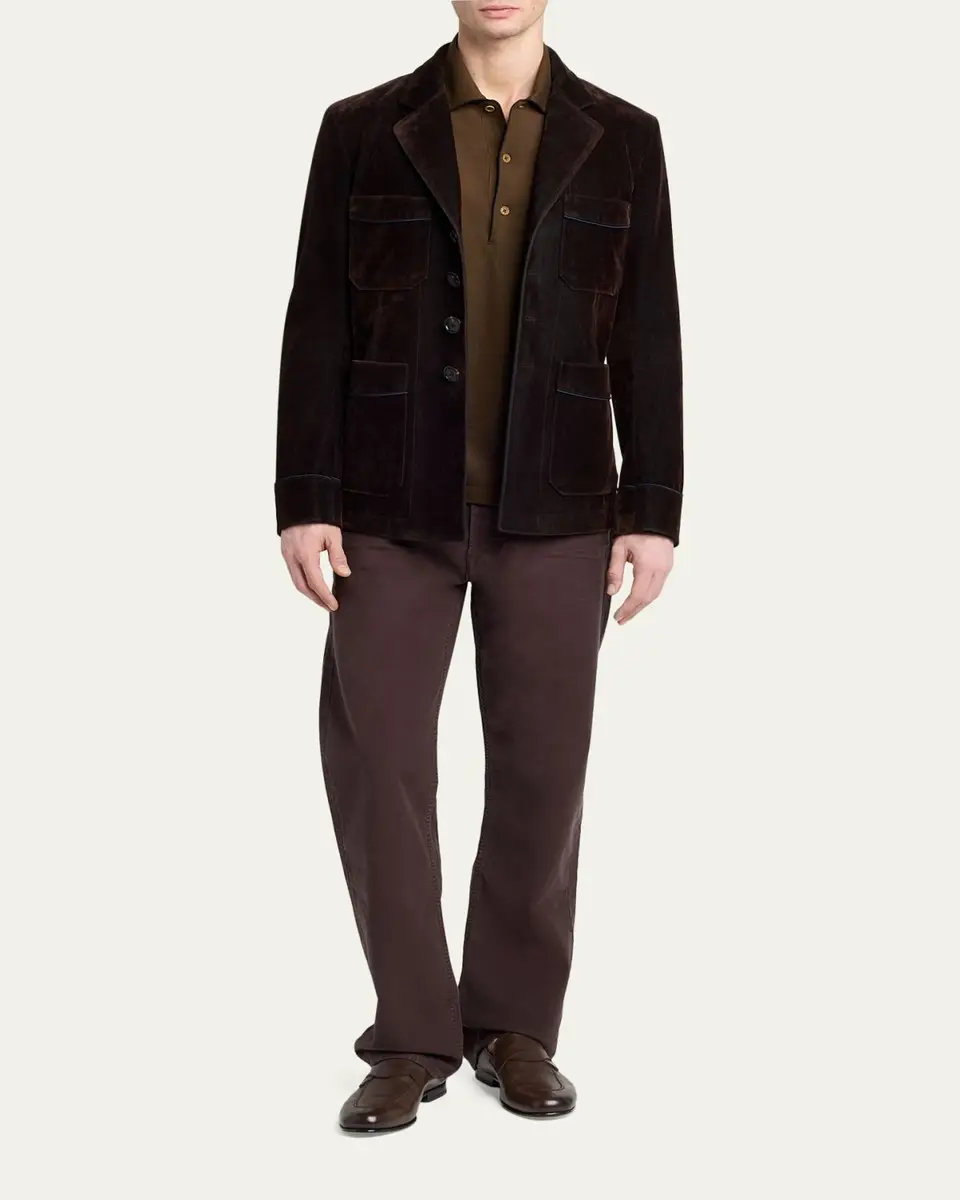 Tom Ford Men's Wool Straight Leg Five-Pocket Pants | Thumbnail 2