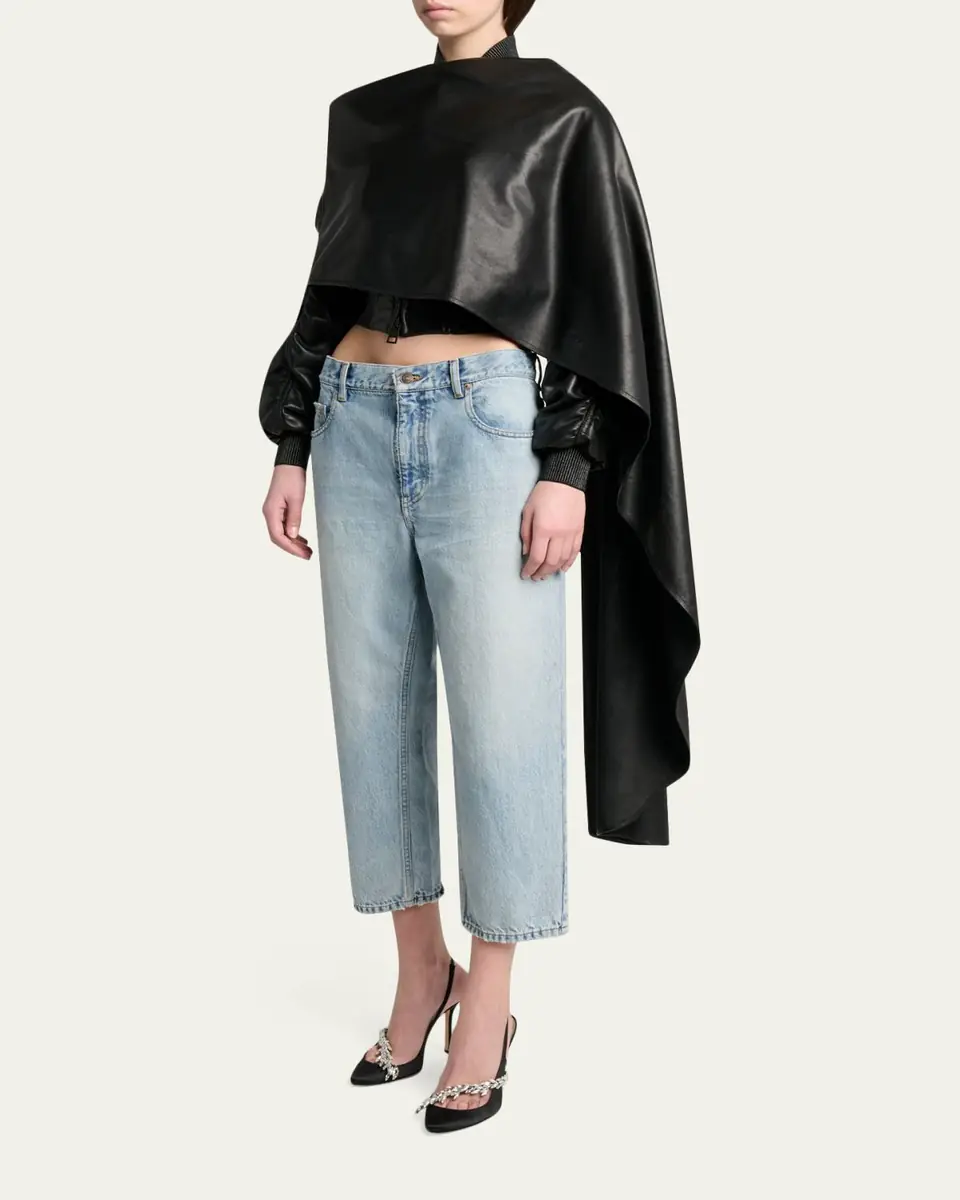 Balenciaga Organic Cotton Vintage Straight-Leg Crop Jeans | Thumbnail 2