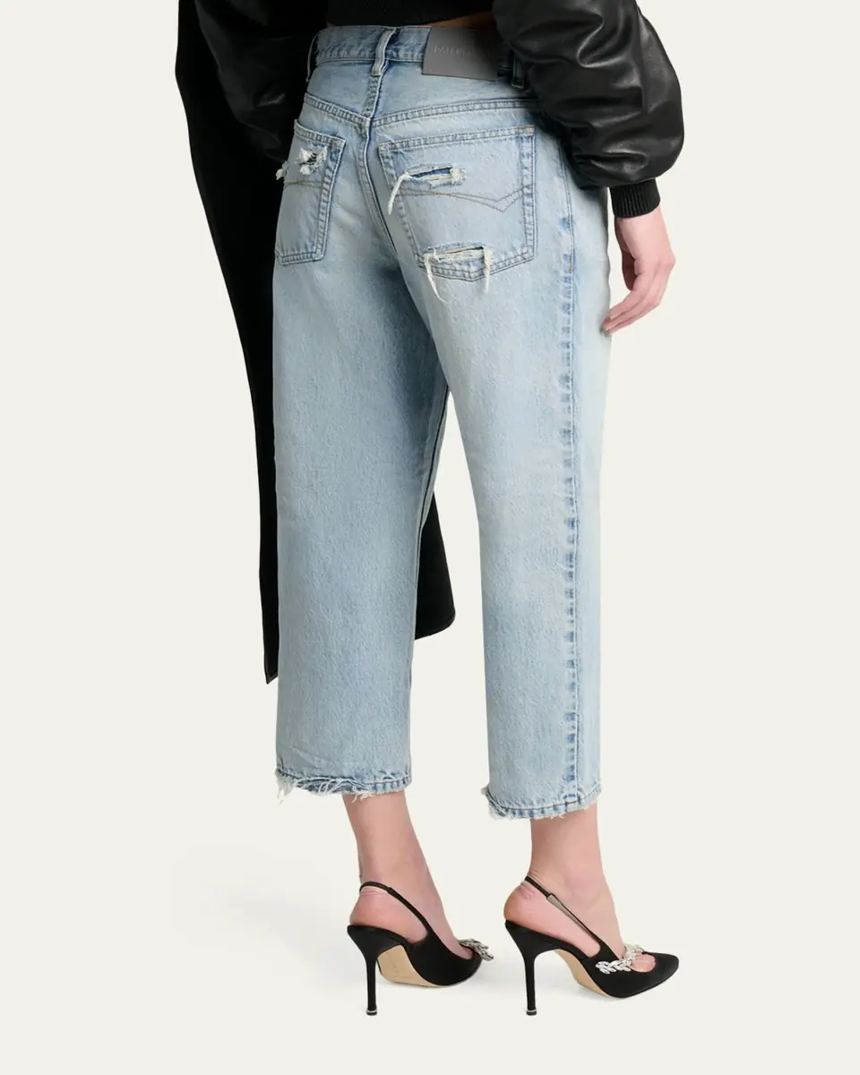 Balenciaga Organic Cotton Vintage Straight-Leg Crop Jeans | Thumbnail 3