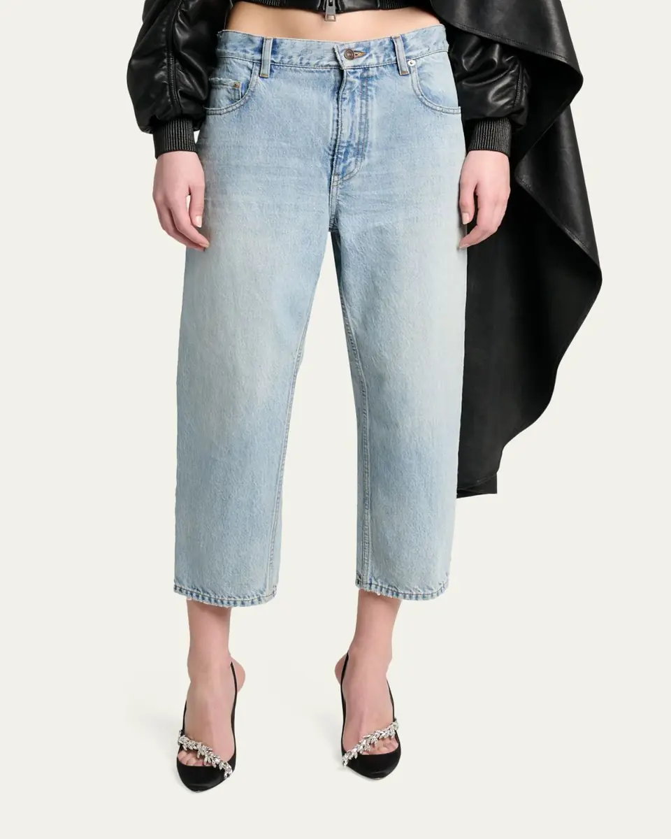 Balenciaga Organic Cotton Vintage Straight-Leg Crop Jeans | Thumbnail 4