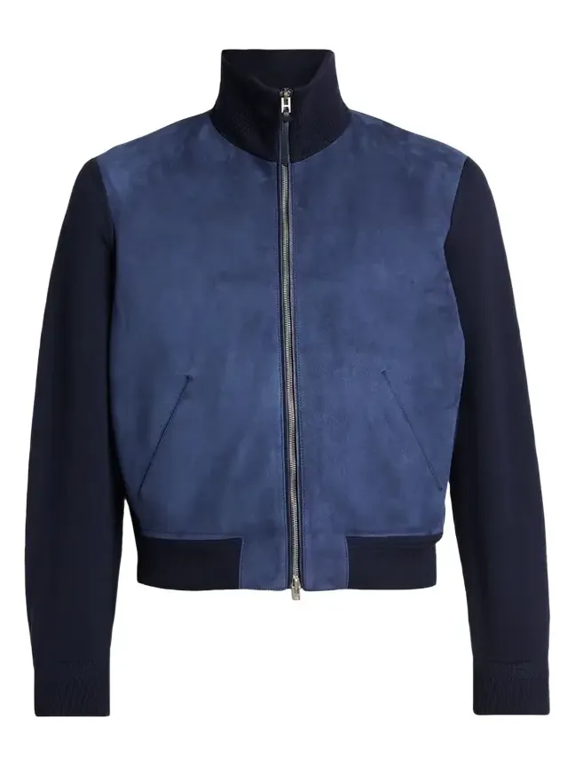 Men's Suede and Merino Wool Hybrid Full-Zip Blouson Men's Suede and Merino Wool Hybrid Full-Zip Blouson