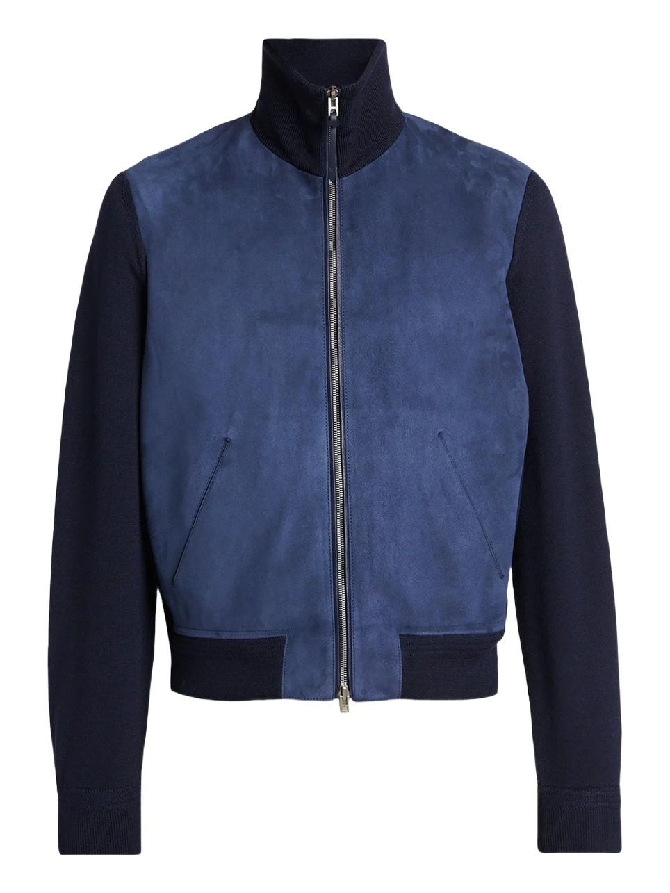 Men's Suede and Merino Wool Hybrid Full-Zip Blouson Men's Suede and Merino Wool Hybrid Full-Zip Blouson