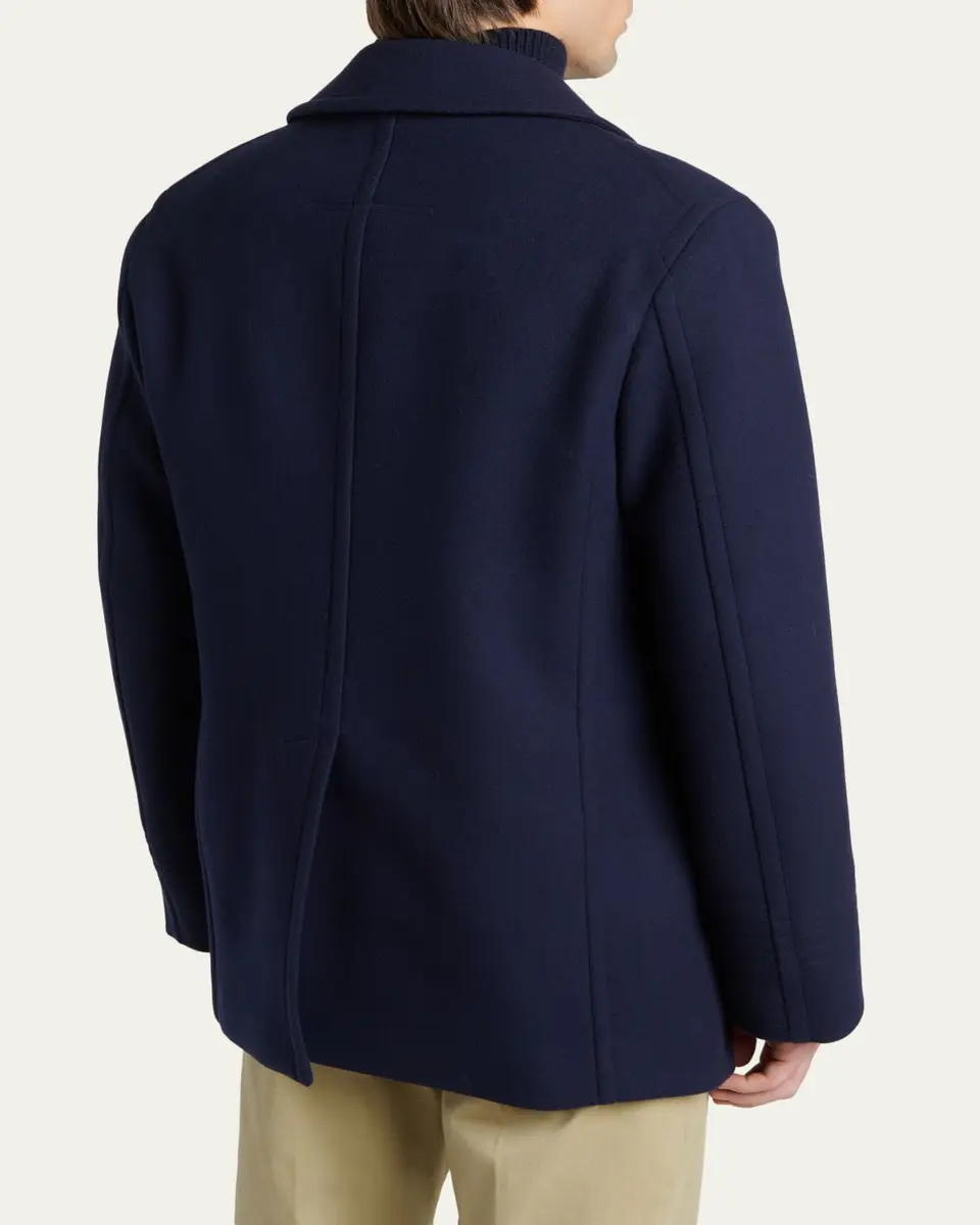 Tom Ford Men's Japanese Felt Double-Breasted Short Peacoat | Thumbnail 3