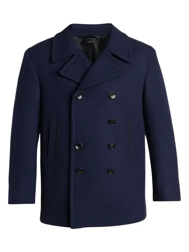 Men's Japanese Felt Double-Breasted Short Peacoat