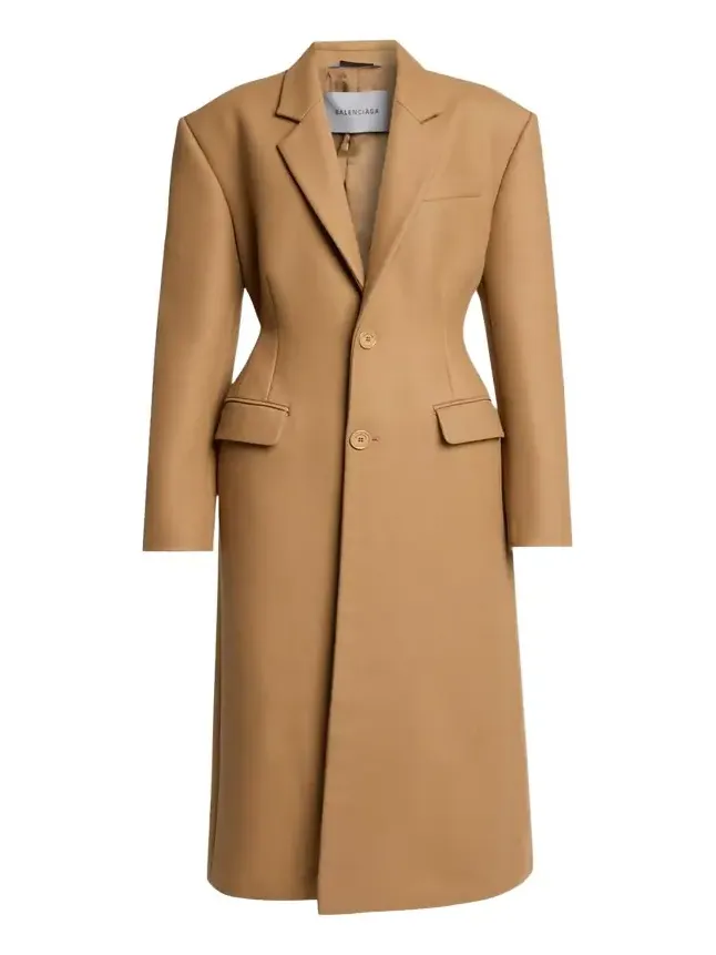 Single-Breasted Wool Long Tailored Coat Single-Breasted Wool Long Tailored Coat