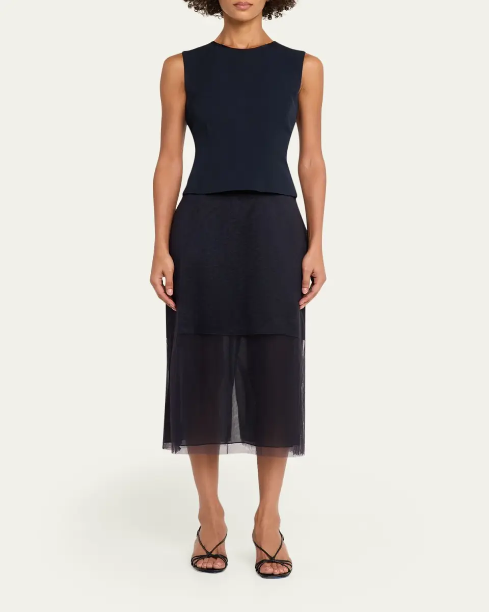 Jason Wu Collection Cady Layered Sleeveless Midi Cocktail Dress | Thumbnail 2 Jason Wu Collection Cady Layered Sleeveless Midi Cocktail Dress | Thumbnail 2
