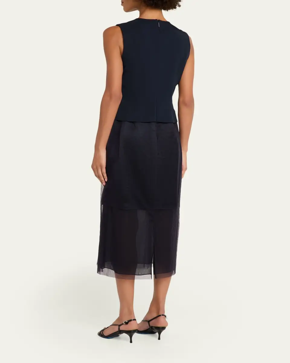 Jason Wu Collection Cady Layered Sleeveless Midi Cocktail Dress | Thumbnail 3 Jason Wu Collection Cady Layered Sleeveless Midi Cocktail Dress | Thumbnail 3