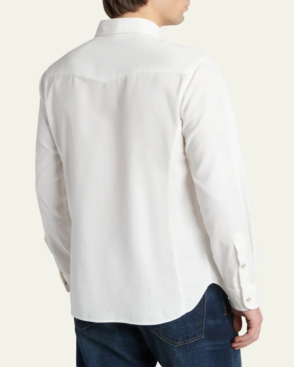 Tom Ford Men's Slim-Fit Corduroy Double-Pocket Western Shirt | Thumbnail 3 Tom Ford Men's Slim-Fit Corduroy Double-Pocket Western Shirt | Thumbnail 3