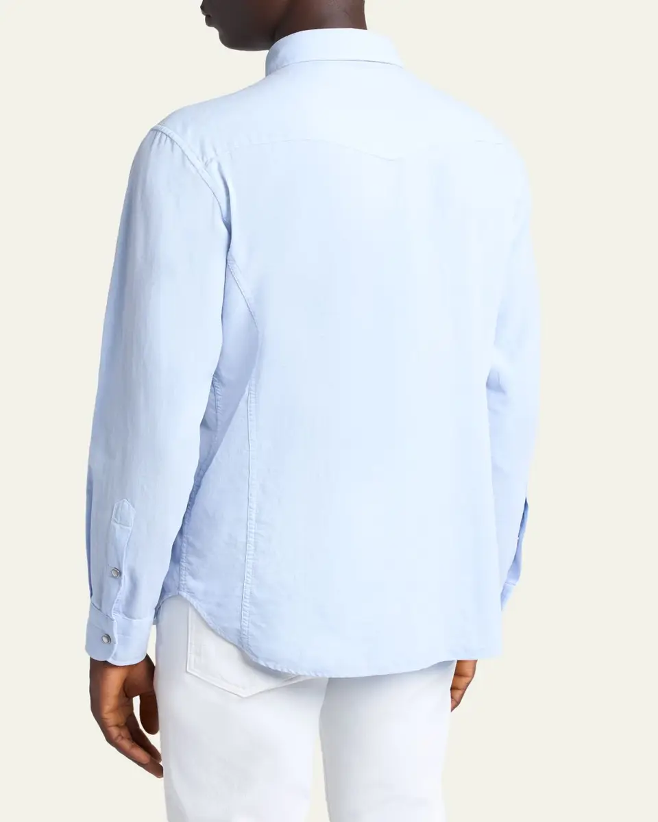 Tom Ford Men's Slim-Fit Corduroy Double-Pocket Western Shirt | Thumbnail 7 Tom Ford Men's Slim-Fit Corduroy Double-Pocket Western Shirt | Thumbnail 7