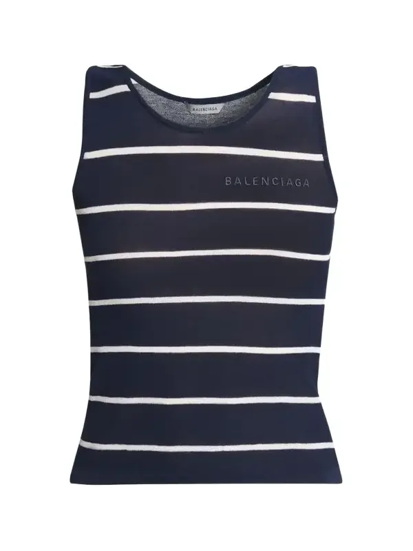 Striped Cotton Knit Tank Top