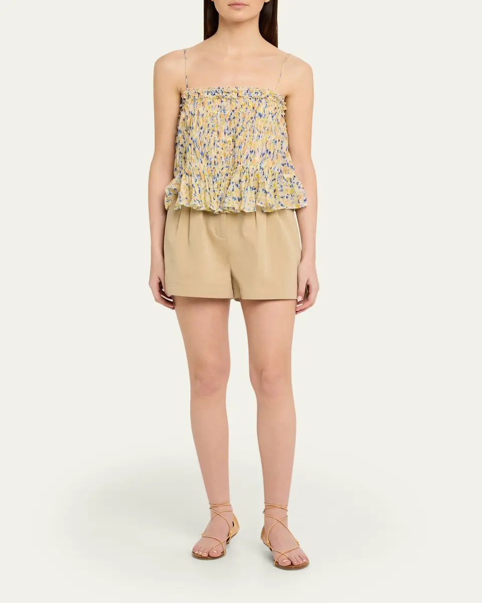 Ulla Johnson Kira Pleated Cotton Shorts | Thumbnail 2