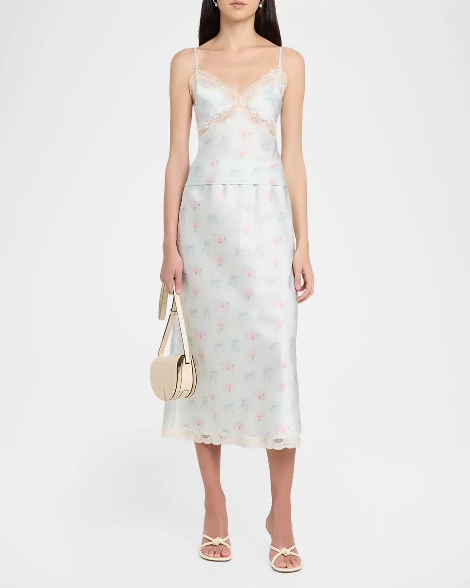 LoveShackFancy Lamora Floral Satin Tank Top | Thumbnail 2 LoveShackFancy Lamora Floral Satin Tank Top | Thumbnail 2