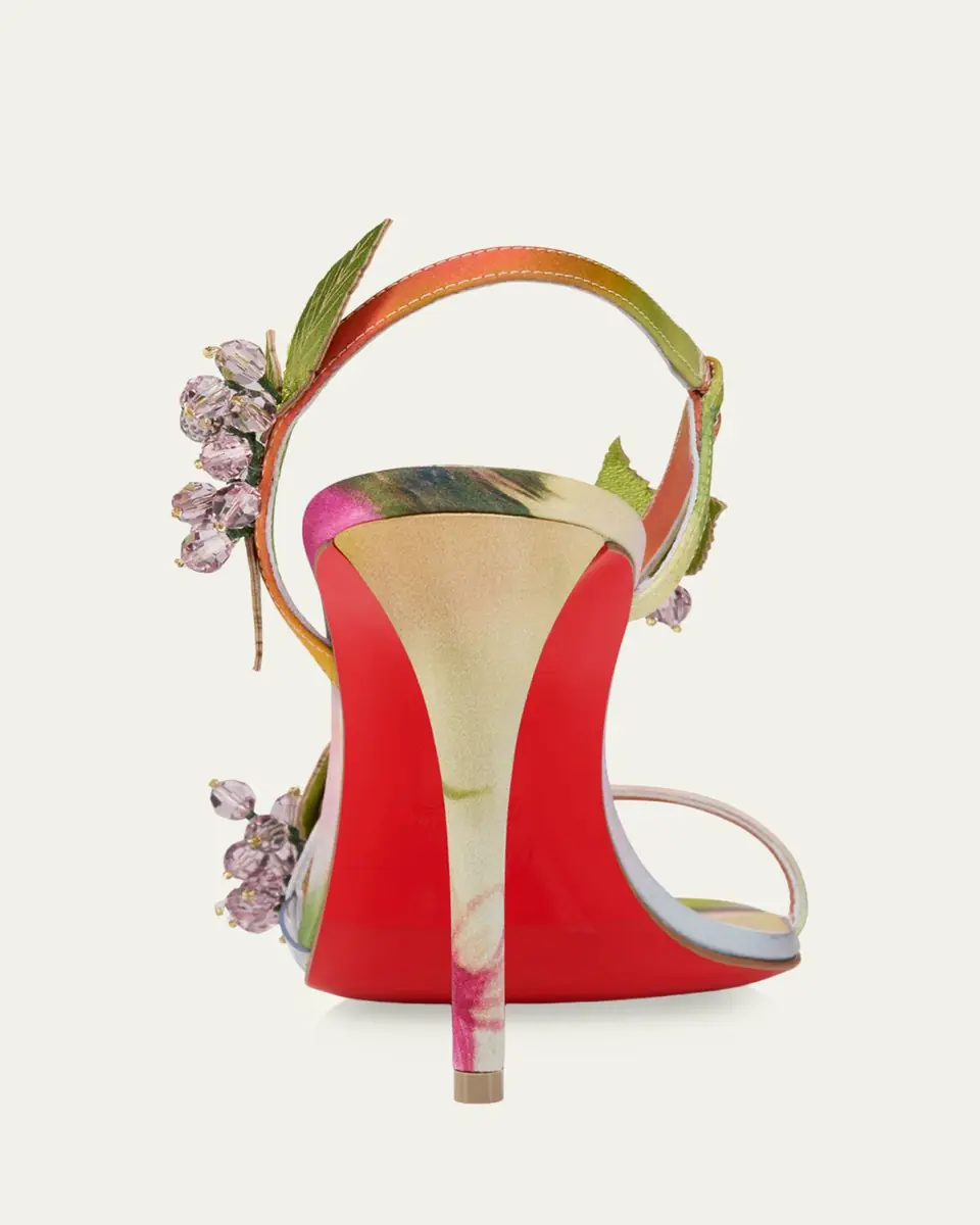 Christian Louboutin 100mm Rosa Fruit Embellished Satin Sandals | Thumbnail 3 Christian Louboutin 100mm Rosa Fruit Embellished Satin Sandals | Thumbnail 3