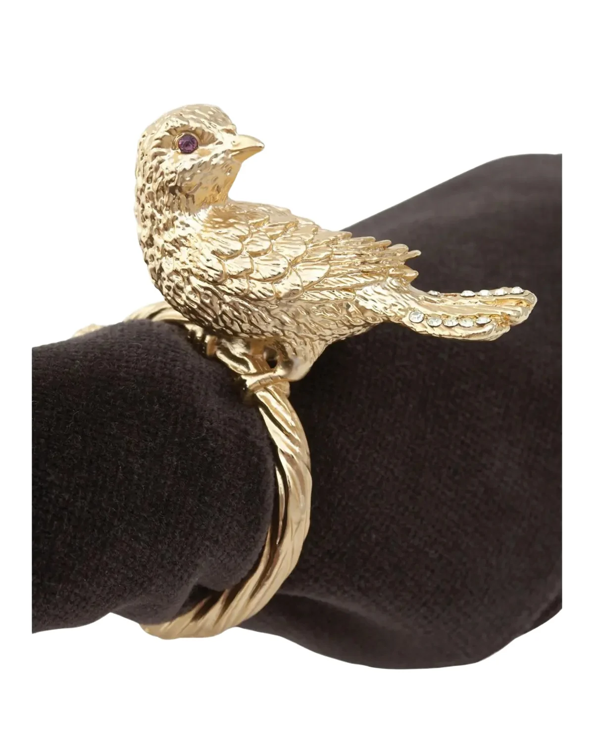 Four "Gold Bird" Napkin Rings