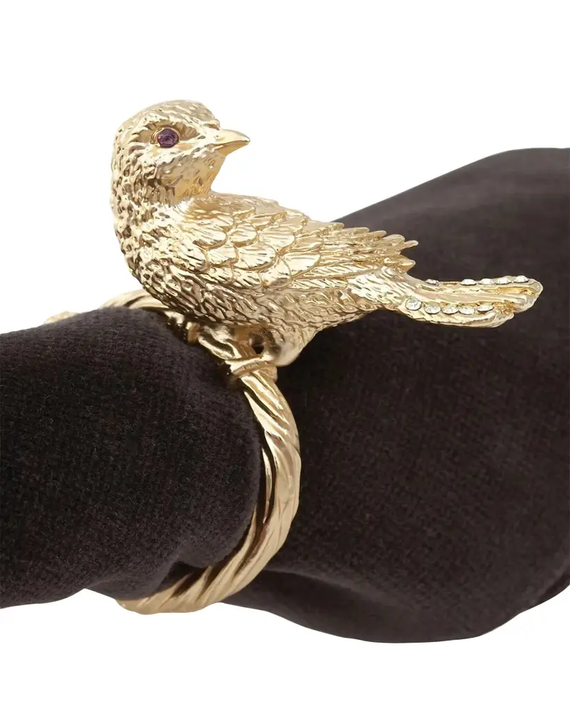 L'Objet Four "Gold Bird" Napkin Rings | Image 1 L'Objet Four "Gold Bird" Napkin Rings | Image 1