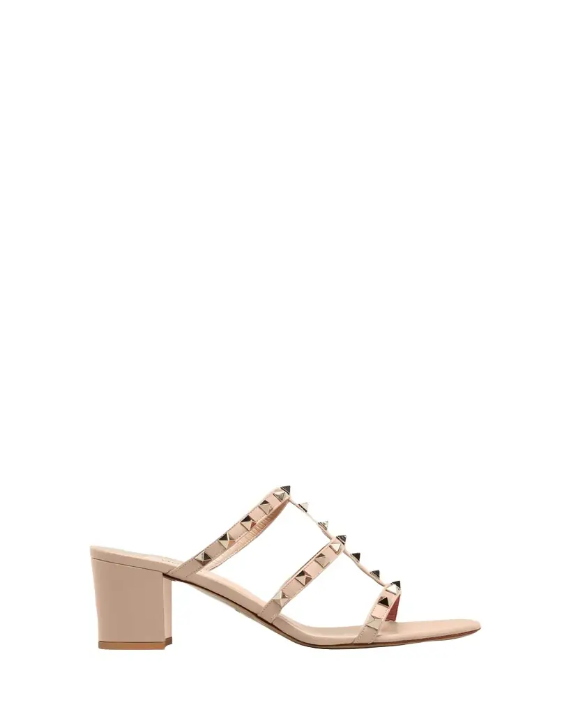 Valentino Garavani Rockstud Caged 60mm Slide Sandals | Image 1 Valentino Garavani Rockstud Caged 60mm Slide Sandals | Image 1